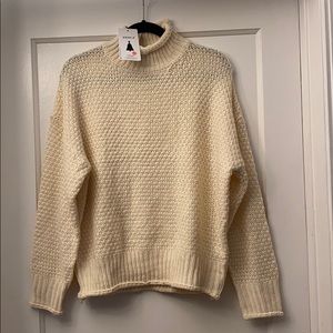 Brand new cream knit short turtleneck sweater